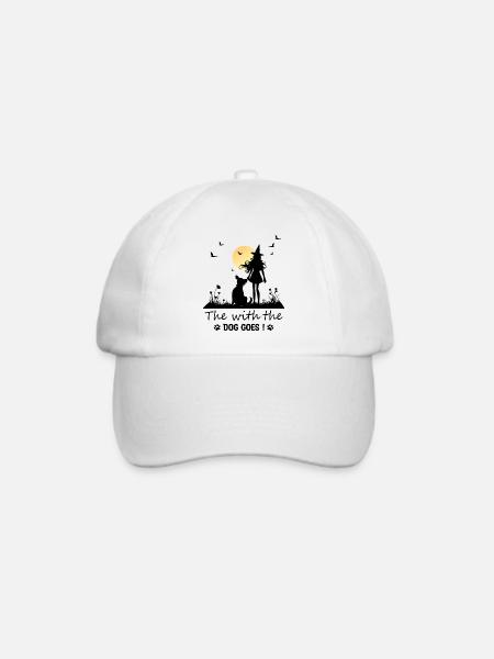 Die mit dem Hund geht ! - Baseballkappe - Weiß/Weiß