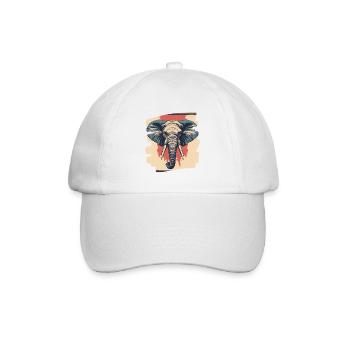 Elefant - Baseballkappe - Weiß/Weiß - Vorne