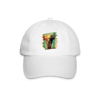 Elefant - Baseballkappe - Weiß/Weiß - Vorne