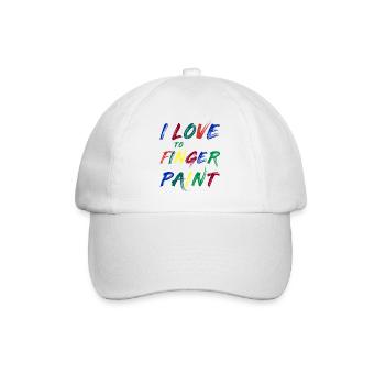 I'M PAINT - I Love to Finger Paint – Fingerfarben - Baseballkappe - Weiß/Weiß - Vorne