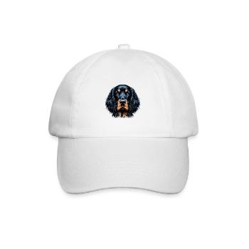 Hundegesicht - Gordon Setter - Baseballkappe - Weiß/Weiß - Vorne
