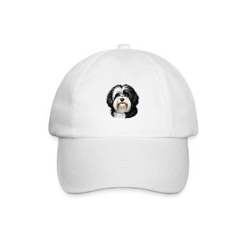 Hundegesicht - Havaneser - Baseballkappe - Weiß/Weiß - Vorne