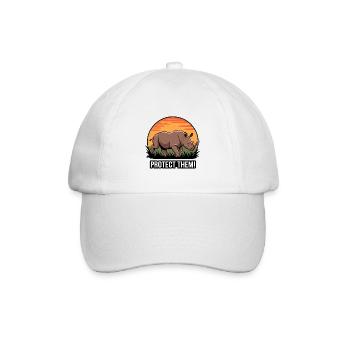 BESCHÜTZE SIE, RHINO - Baseballkappe - Weiß/Weiß - Vorne