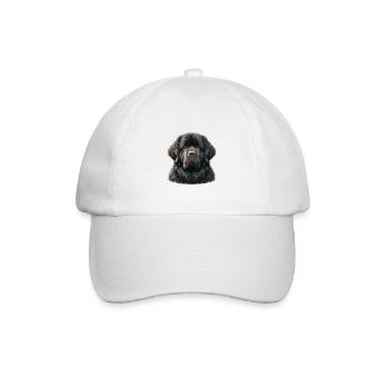 Hundegesicht - Neufundländer - Baseballkappe - Weiß/Weiß - Vorne