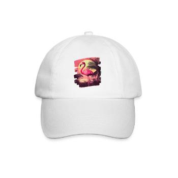 Flamingo - Baseballkappe - Weiß/Weiß - Vorne