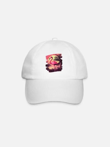 Flamingo - Baseballkappe - Weiß/Weiß