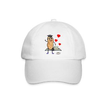 Erdnuss Studentin Studieren Studium Uni - Baseballkappe - Weiß/Weiß - Vorne