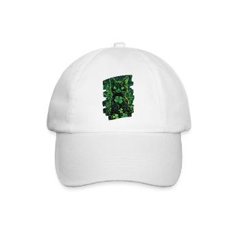 St Patricks day Katze - Baseballkappe - Weiß/Weiß - Vorne