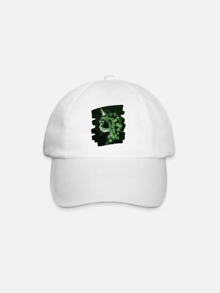 St Patricks day Katze - Baseballkappe - Weiß/Weiß