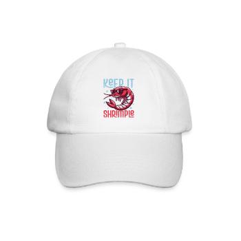 Keep It Shrimple Shrimp Lover Seafood - Baseballkappe - Weiß/Weiß - Vorne