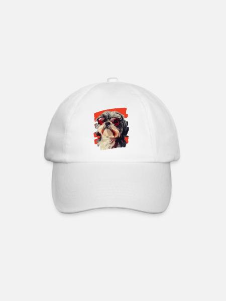 Shih Tzu - Baseballkappe - Weiß/Weiß