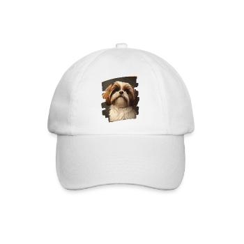 Shih Tzu - Baseballkappe - Weiß/Weiß - Vorne