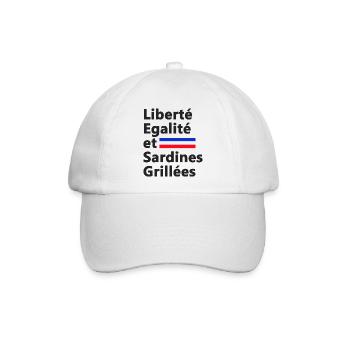 Freiheit, Gleichheit und gegrillte Sardinen - Baseballkappe - Weiß/Weiß - Vorne