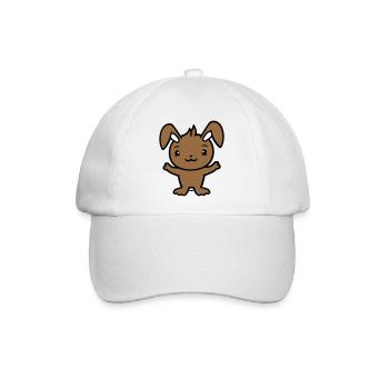 Hase Kaninchen Häschen Nagetier Kleintier niedlich - Baseballkappe - Weiß/Weiß - Vorne