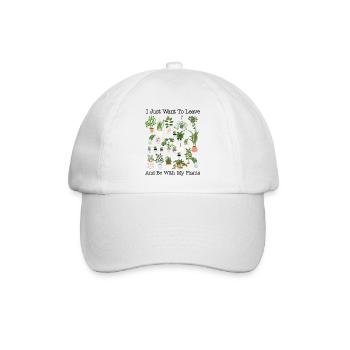 Plant Lover Gardening I Just Want - Baseballkappe - Weiß/Weiß - Vorne