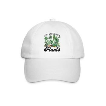 Plant Lover Gardening I Just Want - Baseballkappe - Weiß/Weiß - Vorne