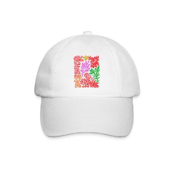 Matisse Dschungel: Retro-Blätterparadies - Baseballkappe - Weiß/Weiß - Vorne