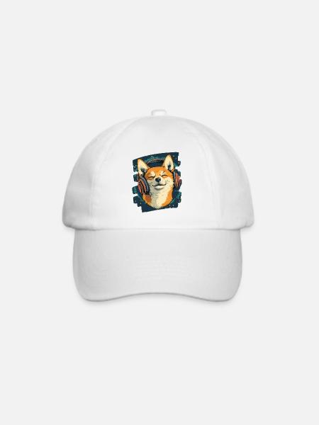 Shiba Inu - Baseballkappe - Weiß/Weiß
