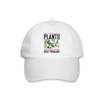 Plant Lover Gardening I Just Want - Baseballkappe - Weiß/Weiß - Vorne