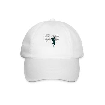 Beethoven 5. Sinfonie Noten mit Katzenmotiv - Baseballkappe - Weiß/Weiß - Vorne