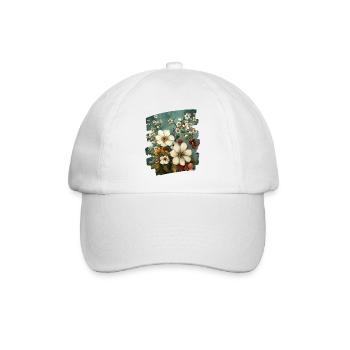 Frühling Frühlingsanfang Blume Blumen - Baseballkappe - Weiß/Weiß - Vorne