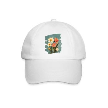 Frühling Frühlingsanfang Blume Blumen - Baseballkappe - Weiß/Weiß - Vorne