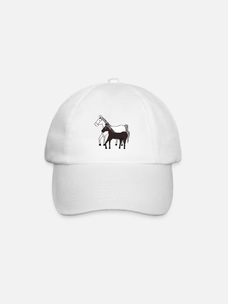 Pferd Pferde Pony - Baseballkappe - Weiß/Weiß