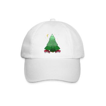 Nacht Sternenhimmel Wald Nadelbaum Tannen - Baseballkappe - Weiß/Weiß - Vorne