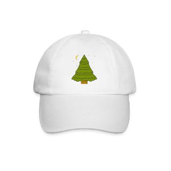 Nadelbaum Wald Baum Tannen Tanne Natur Mond - Baseballkappe - Weiß/Weiß - Vorne