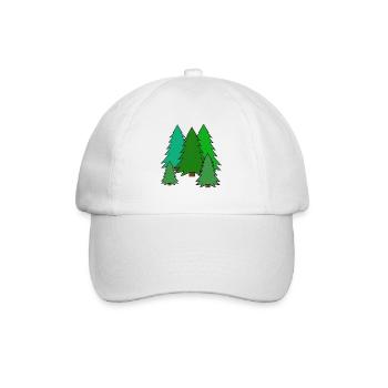 Baum Tanne Natur Wald Nadelwald Tannen Co2 - Baseballkappe - Weiß/Weiß - Vorne