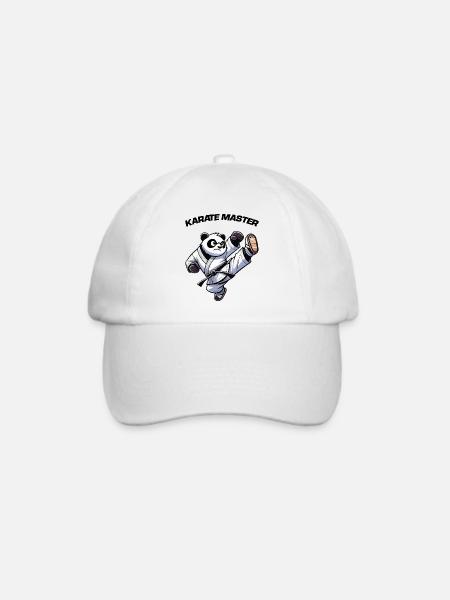 pandabär karate - Baseballkappe - Weiß/Weiß