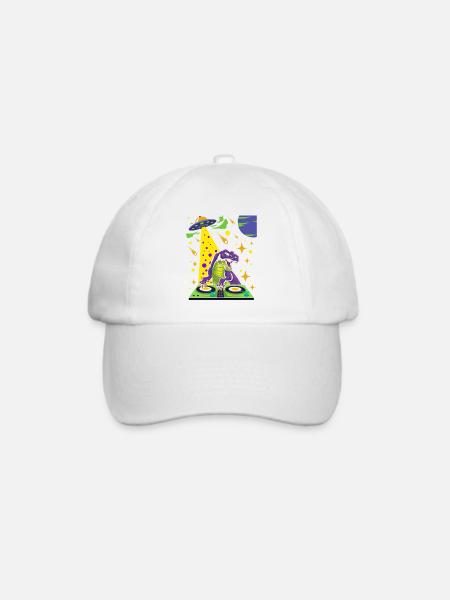 Dinosaurier Mit Retro Vintage Nerd Geek Dino T-Rex - Baseballkappe - Weiß/Weiß