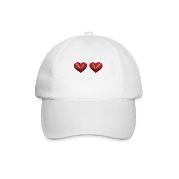 Herz Herzen Valentin Valentinstag Partnerschaft - Baseballkappe - Weiß/Weiß - Vorne
