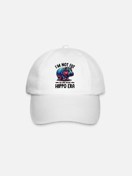 Nilpferd - Baseballkappe - Weiß/Weiß
