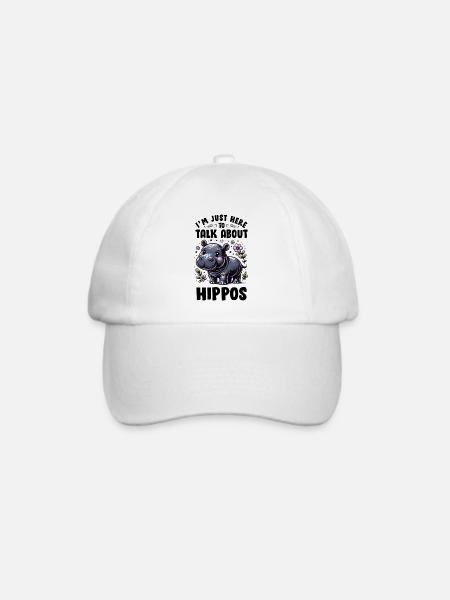 Nilpferd - Baseballkappe - Weiß/Weiß