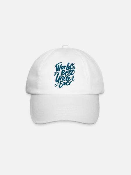 World’s Best Uncle Lettering - Baseballkappe - Weiß/Weiß