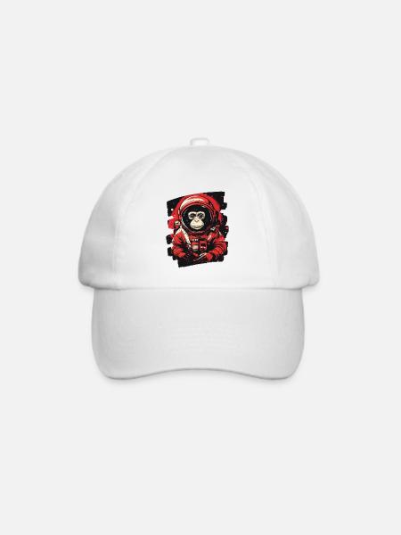 Affe Astronaut - Baseballkappe - Weiß/Weiß
