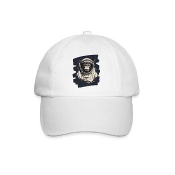 Affe Astronaut - Baseballkappe - Weiß/Weiß - Vorne