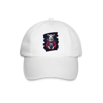 Lama Astronaut - Baseballkappe - Weiß/Weiß - Vorne