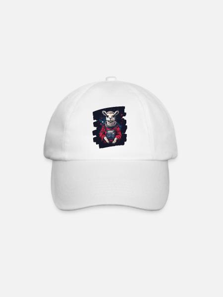 Lama Astronaut - Baseballkappe - Weiß/Weiß