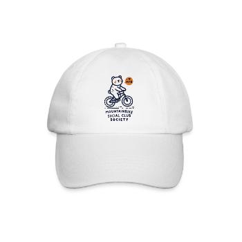 Fahrrad Bär Mountainbike Club Retro Stil - Baseballkappe - Weiß/Weiß - Vorne