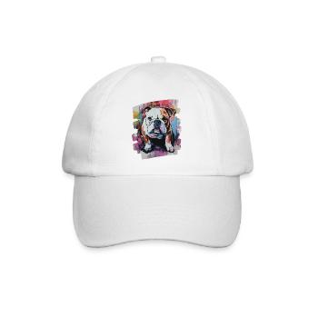 Bulldogge Kampfhund - Baseballkappe - Weiß/Weiß - Vorne