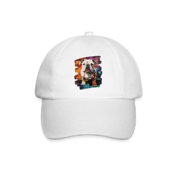 Bulldogge Kampfhund - Baseballkappe - Weiß/Weiß - Vorne