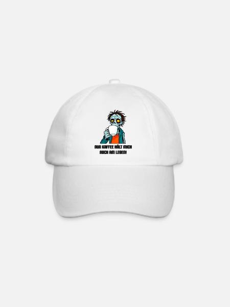 Kaffee-Zombie - Baseballkappe - Weiß/Weiß