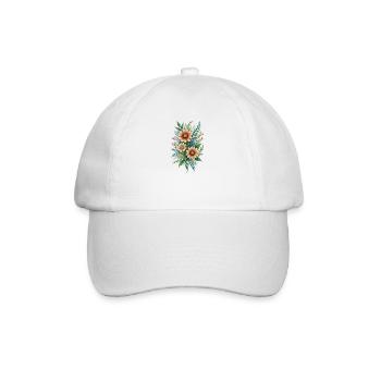 Lebendige Blumenstraußharmonie - Baseballkappe - Weiß/Weiß - Vorne