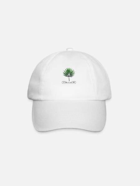 Fan Palm Peace Zitat - Baseballkappe - Weiß/Weiß