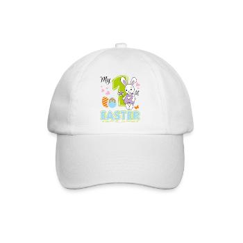 Mein erstes Osterfest. Niedliches Design mit Baby-Hase - Baseballkappe - Weiß/Weiß - Vorne