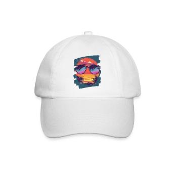 Sonnenbrille Sommer Palmen - Baseballkappe - Weiß/Weiß - Vorne