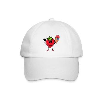 Erdbeerer Erdbeere Eis Eiscrem Eiskrem Kinder - Baseballkappe - Weiß/Weiß - Vorne