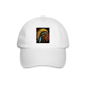 Apache Indianer Häuptling Totenkopf - Baseballkappe - Weiß/Weiß - Vorne